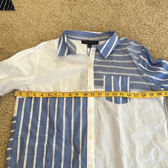 NWT! TOMMY HILFIGER Size 6 blue with white striped shirt dress - Picture 6 of 9